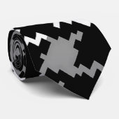 Zwart Grijs & Wit Plaid Kerst stropdas (Opgerold)