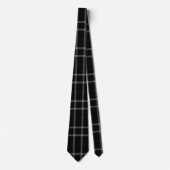 Zwart grijs wit raster Pset Tartan Flannel Stropdas (Voorkant)