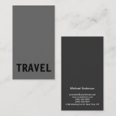 Zwart Grijs Wit Reisbureau Visitekaartje (Voorkant / Achterkant)