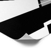 Zwart grijs wit "Sitting Man" Geometrisch ontwerp Poster (Hoek)