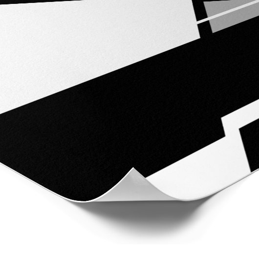 Zwart grijs wit "Sitting Man" Geometrisch ontwerp Poster (Hoek)