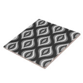 Zwart Grijs & Wit Teardrops Modern Patroon Tegeltje (Zijkant)