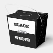 Zwart grijs wit tekst en effen kleuren ontwerp bedankdoosjes (Achterkant)