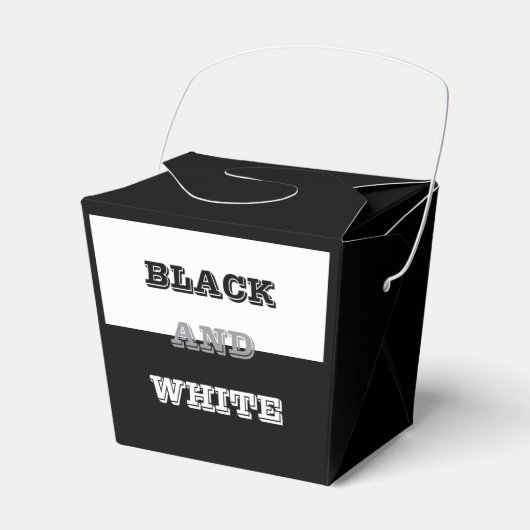 Zwart grijs wit tekst en effen kleuren ontwerp bedankdoosjes (Voorkant Zijde)