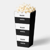 Zwart grijs wit tekst en effen kleuren ontwerp bedankdoosjes (Popped)