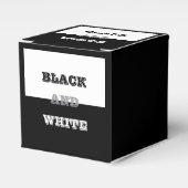 Zwart grijs wit tekst en effen kleuren ontwerp bedankdoosjes (Voorkant Zijde)