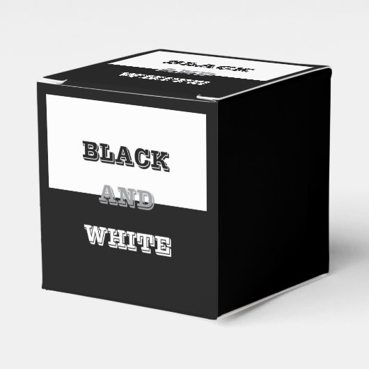 Zwart grijs wit tekst en effen kleuren ontwerp bedankdoosjes (Voorkant Zijde)