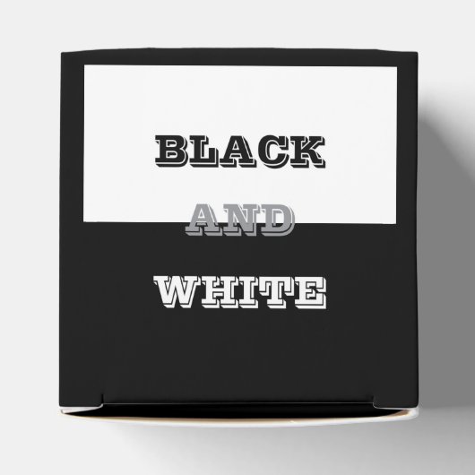 Zwart grijs wit tekst en effen kleuren ontwerp bedankdoosjes (Bovenkant)