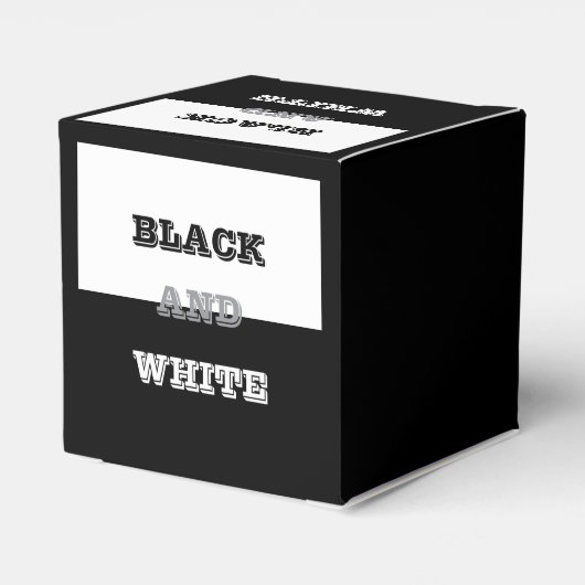 Zwart grijs wit tekst en effen kleuren ontwerp bedankdoosjes (Achterkant)