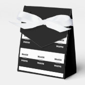 Zwart grijs wit tekst en effen kleuren ontwerp bedankdoosjes (Voorkant Zijde)