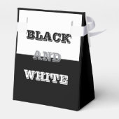 Zwart grijs wit tekst en effen kleuren ontwerp bedankdoosjes (Achterkant)