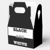 Zwart grijs wit tekst en effen kleuren ontwerp bedankdoosjes (Geopend)