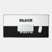 Zwart grijs wit tekst en effen kleuren ontwerp bureaumat (Keyboard & Muis)