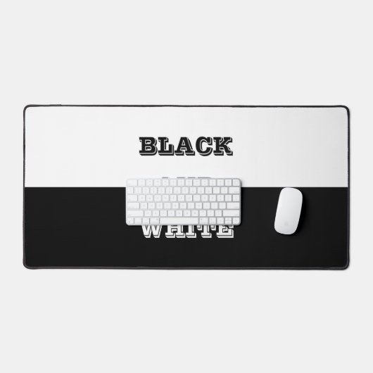Zwart grijs wit tekst en effen kleuren ontwerp bureaumat (Keyboard & Muis)