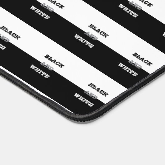 Zwart grijs wit tekst en effen kleuren ontwerp bureaumat (Hoek)