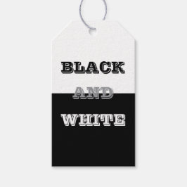 Zwart grijs wit tekst en effen kleuren ontwerp cadeaulabel