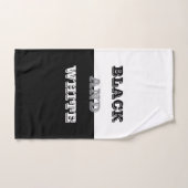 Zwart grijs wit tekst en effen kleuren ontwerp handdoek (Handdoek)