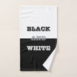 Zwart grijs wit tekst en effen kleuren ontwerp handdoek