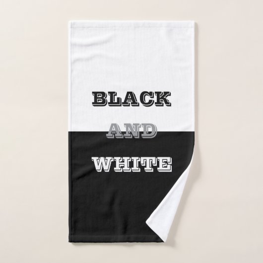 Zwart grijs wit tekst en effen kleuren ontwerp handdoek (Handdoek)