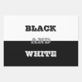 Zwart grijs wit tekst en effen kleuren ontwerp inpakpapier vel (Voorkant 2)