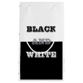 Zwart grijs wit tekst en effen kleuren ontwerp klein cadeauzakje (Voorkant)