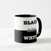 Zwart grijs wit tekst en effen kleuren ontwerp mok (Voorkant rechts)