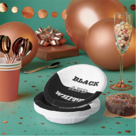 Zwart grijs wit tekst en effen kleuren ontwerp papieren kommen