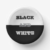 Zwart grijs wit tekst en effen kleuren ontwerp papieren kommen (Voorkant)