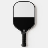 Zwart grijs wit tekst en effen kleuren ontwerp pickleball paddle (Achterkant)
