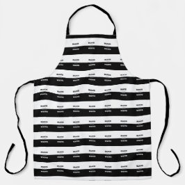 Zwart grijs wit tekst en effen kleuren ontwerp schort