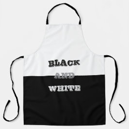 Zwart grijs wit tekst en effen kleuren ontwerp schort