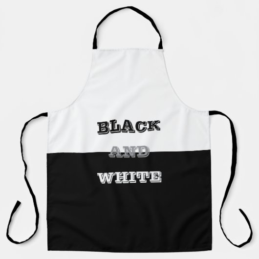 Zwart grijs wit tekst en effen kleuren ontwerp schort (Voorkant)