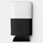 Zwart grijs wit tekst en effen kleuren ontwerp seltzer blikjeskoeler (Achterkant)