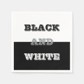 Zwart grijs wit tekst en effen kleuren ontwerp servet (Voorkant)
