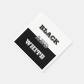 Zwart grijs wit tekst en effen kleuren ontwerp servet (Hoek)