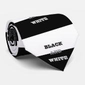 Zwart grijs wit tekst en effen kleuren ontwerp stropdas (Opgerold)