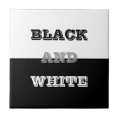 Zwart grijs wit tekst en effen kleuren ontwerp tegeltje (Voorkant)