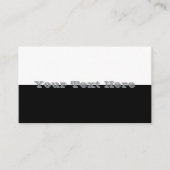 Zwart grijs wit tekst en effen kleuren ontwerp visitekaartje (Voorkant)