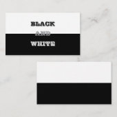 Zwart grijs wit tekst en effen kleuren ontwerp visitekaartje (Voorkant / Achterkant)
