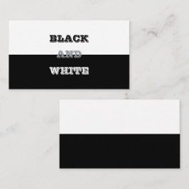 Zwart grijs wit tekst en effen kleuren ontwerp visitekaartje