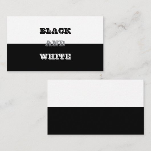 Zwart grijs wit tekst en effen kleuren ontwerp visitekaartje (Voorkant / Achterkant)