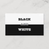 Zwart grijs wit tekst en effen kleuren ontwerp visitekaartje (Voorkant)