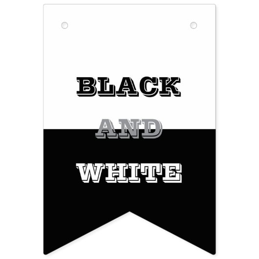 Zwart grijs wit tekst en effen kleuren ontwerp vlaggetjes (Tweede vlag)