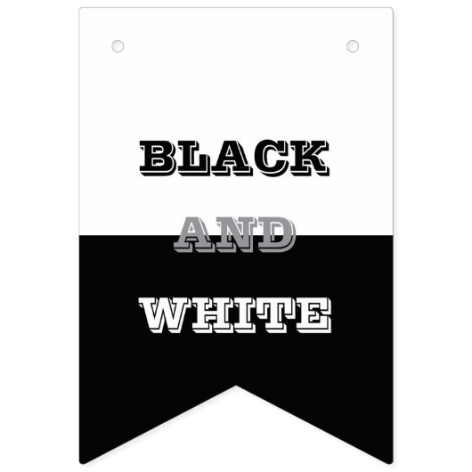 Zwart grijs wit tekst en effen kleuren ontwerp vlaggetjes (Eerste vlag)