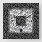 Zwart, grijs, wit Wandklok (Voorkant)