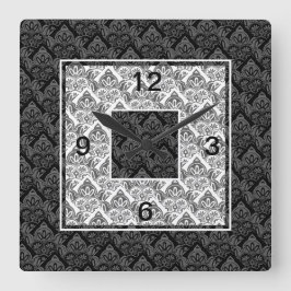 Zwart, grijs, wit Wandklok