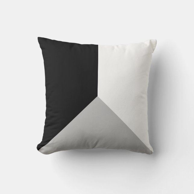 Zwart grijs & witte abstracte geometrische vorm kussen (Voorkant)