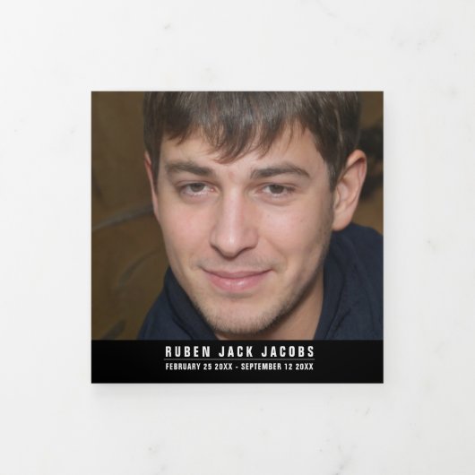 Zwart grijs witte begrafenisservice, aangepaste fo drieluik programma (Cover)