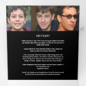 Zwart grijs witte begrafenisservice, aangepaste fo drieluik programma (Binnenzijde eerst)