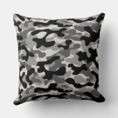 Zwart Grijs Witte Camouflagepatroon Kussen (Achterkant)